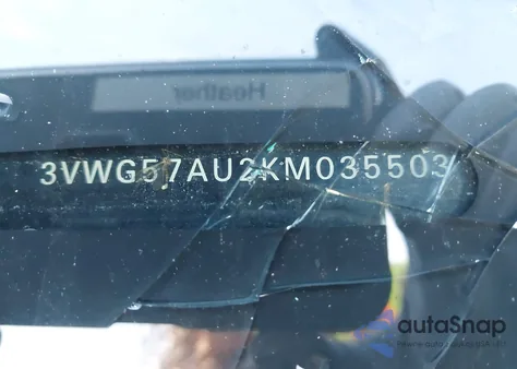 2019 Volkswagen Golf 1.4T S/1.4T Se из США, поврежденный, VIN 3VWG57AU2KM035503